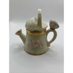 Lenox  Sunshine and Sprinkles Porcelain Treasure Box w/ Watering Can + Charm